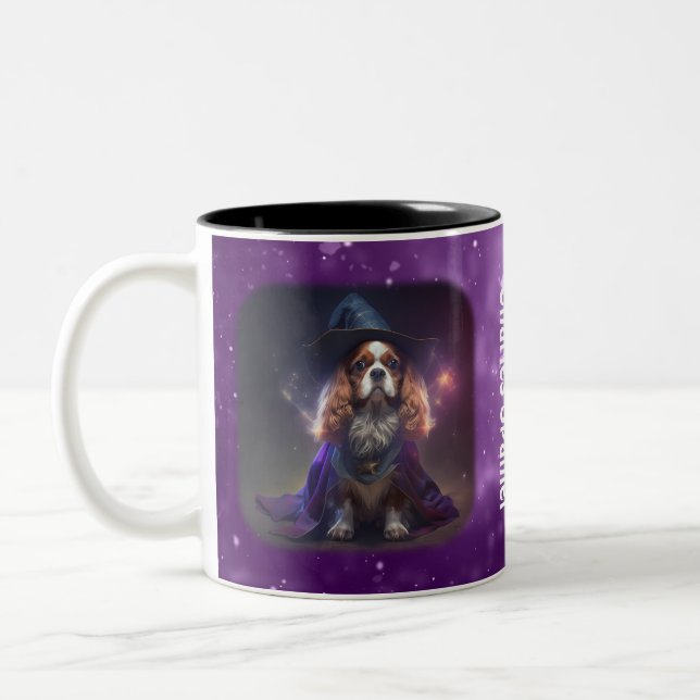 Blenheim Cavalier King Charles Wizard Two-Tone Coffee Mug (Left)