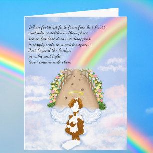 Blenheim Cavalier Rainbow Clouds Bridge Sympathy Card