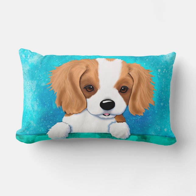 Blenheim Cavalier Spaniel Puppy Lumbar Cushion (Front)