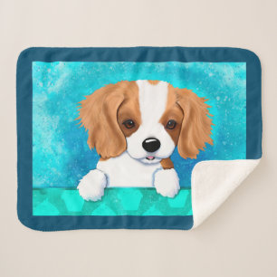 Blenheim Cavalier Spaniel Puppy Sherpa Blanket