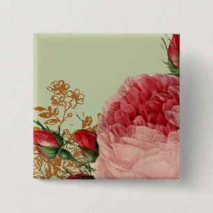 Blenheim Rose - Elegant Sage Green 15 Cm Square Badge