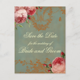 Blenheim Rose Save the Date Announcement Postcard