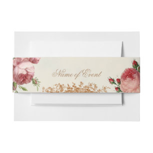 Blenheim Rose - Summer Sky Card Beautifully romant Invitation Belly Band