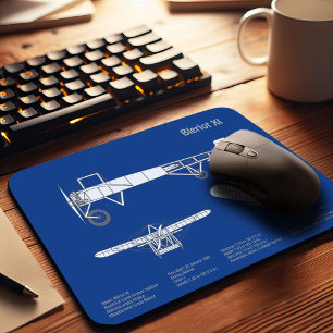 Bleriot XI - Aeroplane Blueprint Drawing Plans ABD Mouse Pad