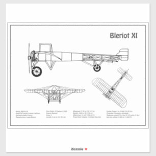 Bleriot XI - Aeroplane Blueprint Drawing Plans BD