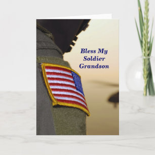 Bless My Soldier Grandson Prayer Card