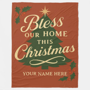 Bless Our Home Christmas Personalised Blanket