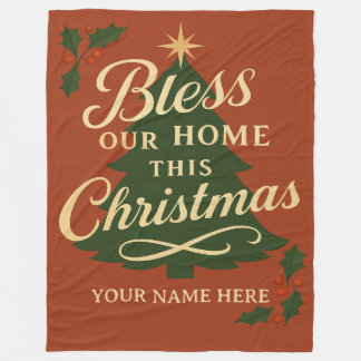 Bless Our Home Christmas Personalised Blanket