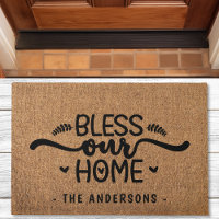 Bless Our Home Personalised Faux Burlap