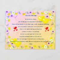 Bless our Marriage prayer Postcard
