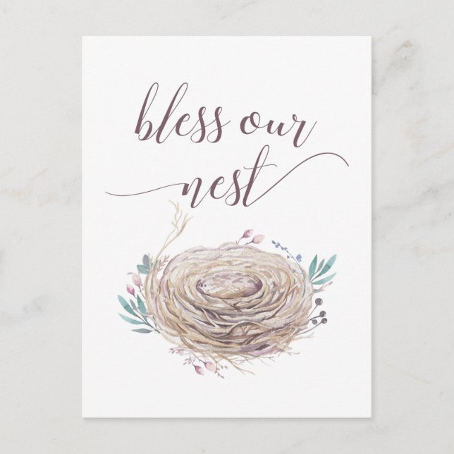 Bless Our Nest - Rustic, Boho Chic Design Postcard (Front)