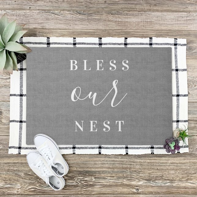 Bless Our Nest Rustic Grey Doormat (Creator Uploaded)