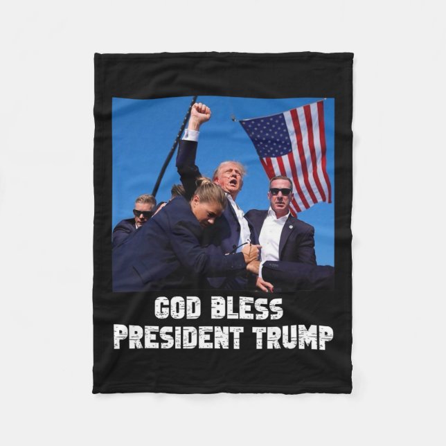 Bless President Trump1  Fleece Blanket (Front)