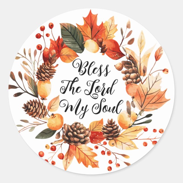 Bless The Lord  Classic Round Sticker (Front)
