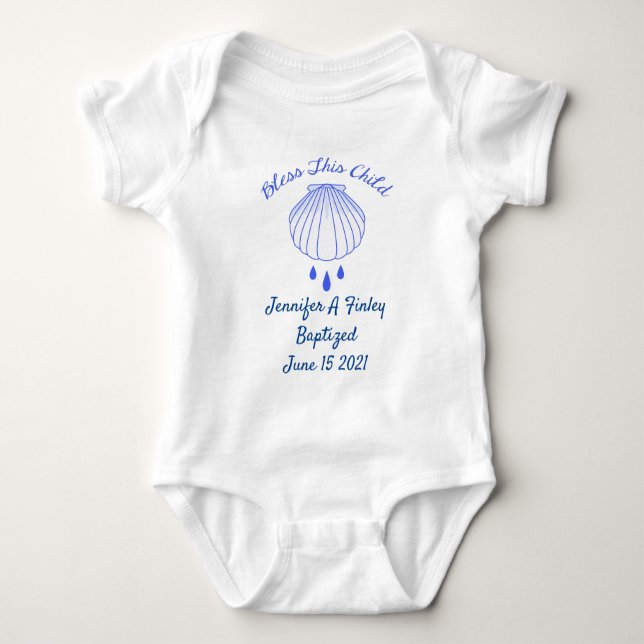 Bless This Child Baptism Baby Bodysuit (Front)