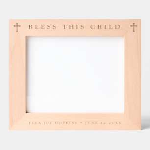 Bless This Child Religious New Born Etched Frames