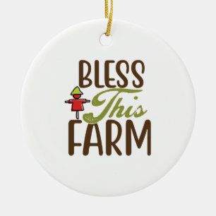 Bless This Farm Ceramic Tree Decoration