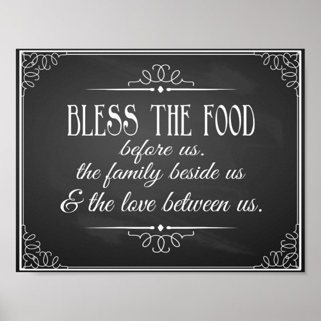 Bless this food for wedding reception Print (Front)