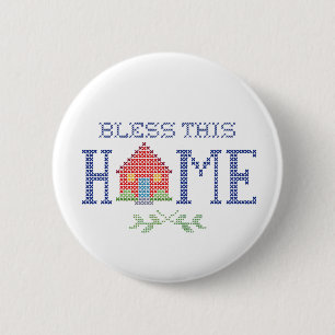 Bless This Home 6 Cm Round Badge
