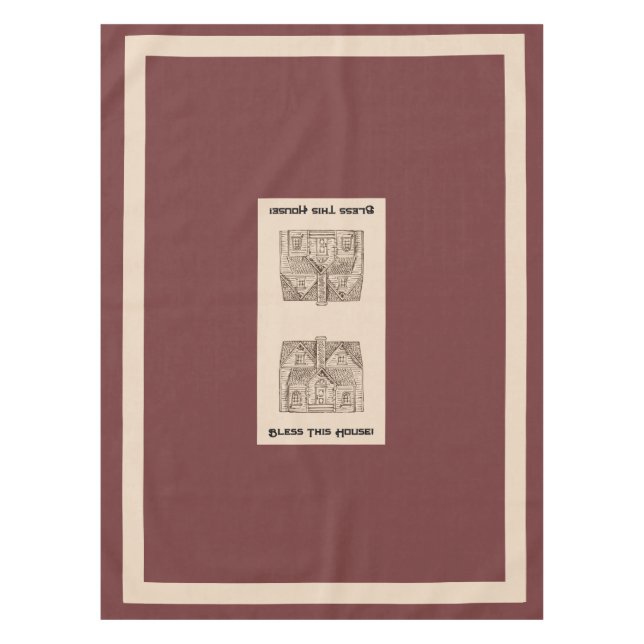 Bless This House w/ text & image template 52" x 70 Tablecloth (Front)