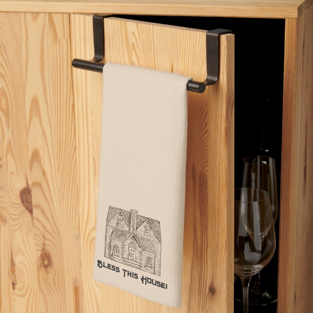 Bless This House w/ text & image template 60 x 104 Tea Towel (Thirds Fold)