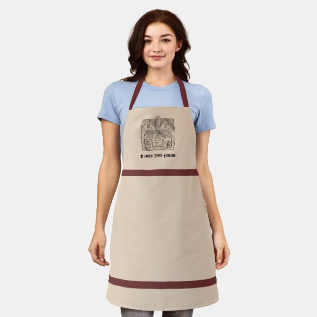 Bless This House w/ text & image templates  Apron (Worn)
