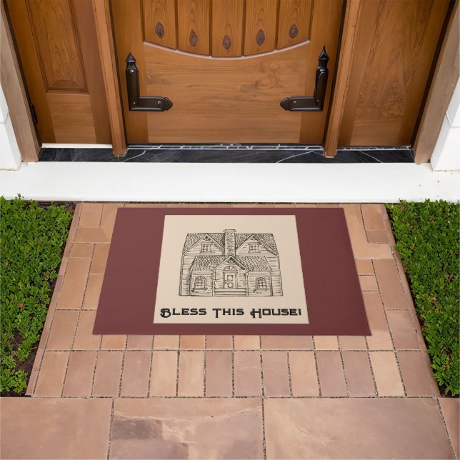 Bless This House w/ text & image templates  Doormat (Outdoor)