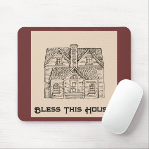 Bless This House w/ text & image templates  Mouse Pad