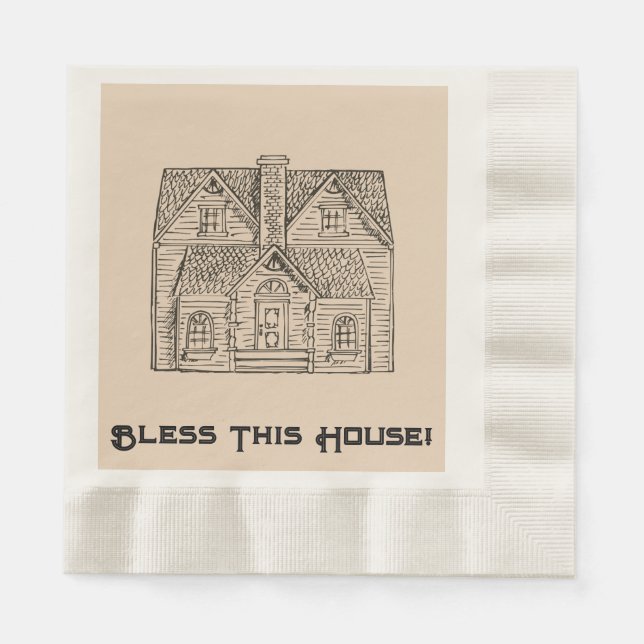 Bless This House w/ text & image templates  Napkin (Front)