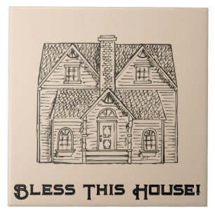 Bless This House w/ text & image templates Tile