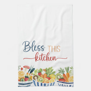 Bless This Kitchen – Fresh Produce Decorative Tea Towel