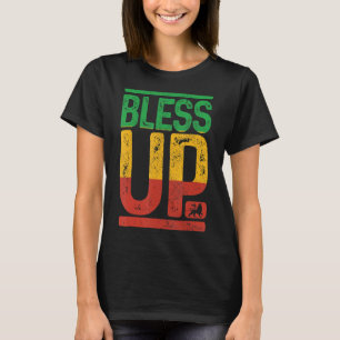 Bless Up Reggae Music Rastafari Lion Of Judah Rast T-Shirt
