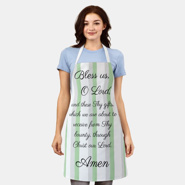 Bless us O Lord Green Grey Apron (Worn)