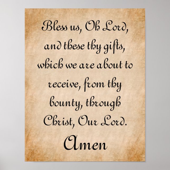 Bless Us, Oh Lord Mealtime Prayer Poster (Front)