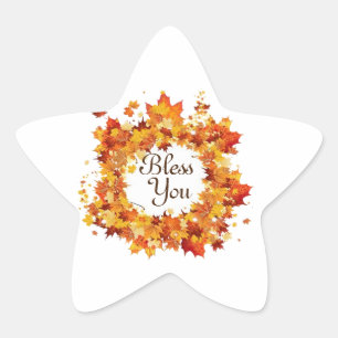 bless you stikers with love star sticker