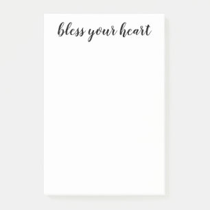 Bless Your Heart Black Script Post-it Notes