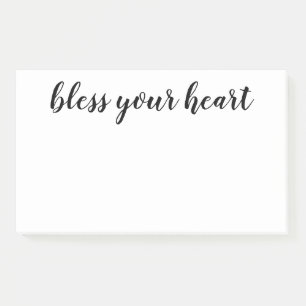 Bless Your Heart Black Script Post-it Notes