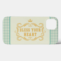 Bless Your Heart Southern Quote Gingham