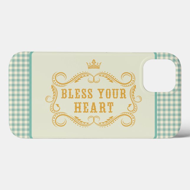 Bless Your Heart Southern Quote Gingham Case-Mate iPhone Case (Back (Horizontal))