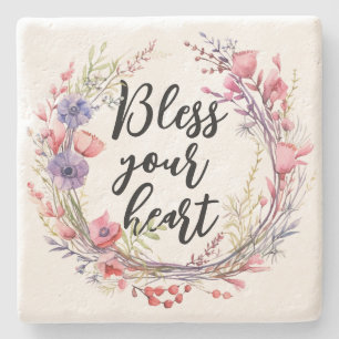 Bless Your Heart Stone Coaster