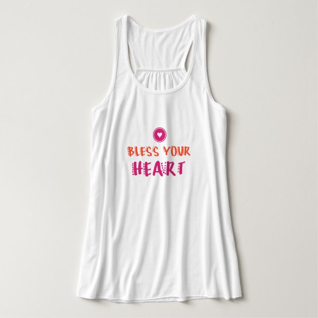 Bless Your Heart Women's Flowy Racerback Tank Top (Design Front)