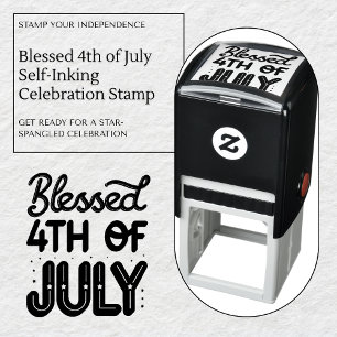 Blessed 4th of July Rubber Stamp