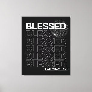 Blessed Affirmation Typography Canvas Print
