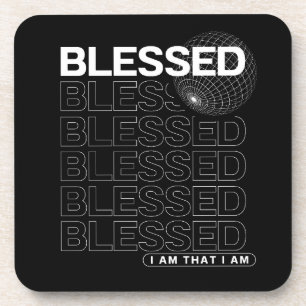 Blessed Affirmation Typography Coaster