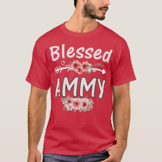 Blessed Ammy Mum Life Cute Floral Flower Mothers D T-Shirt