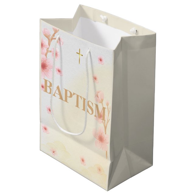 "Blessed and Baptised: A Day to Remember" Medium Gift Bag (Front Angled)