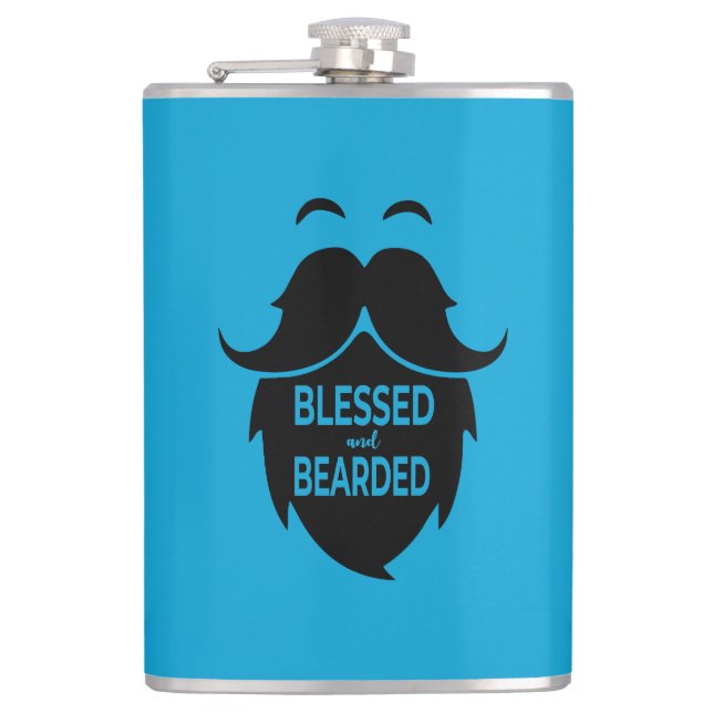 Blessed and Bearded Hip Flask (Front)