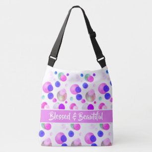 Blessed And Beautiful Fun Dots Of Pinks Blues Crossbody Bag
