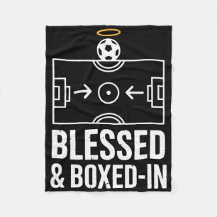 Blessed And Boxed In Soccer Pitch Halo Playmaker Fleece Blanket
