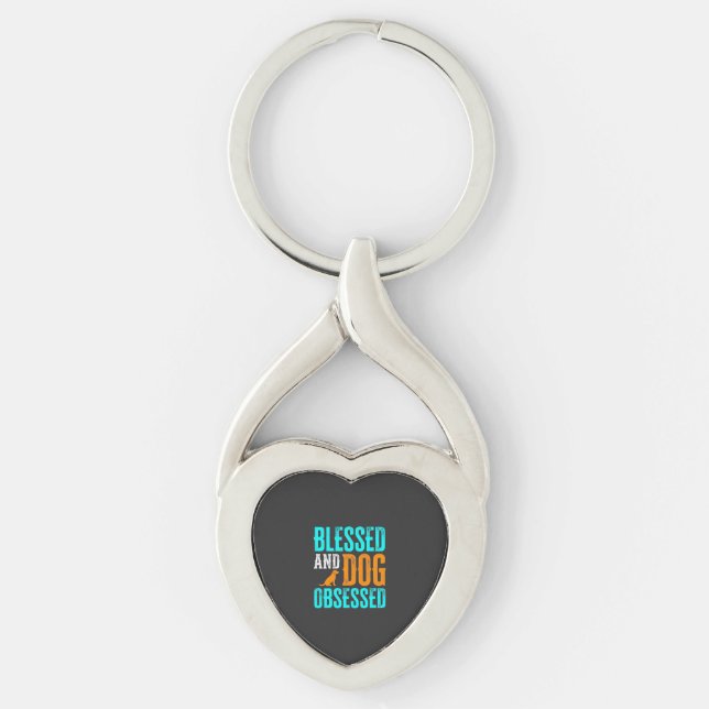 Blessed And Dog Obsessed Dog Lover Key Ring (Front)